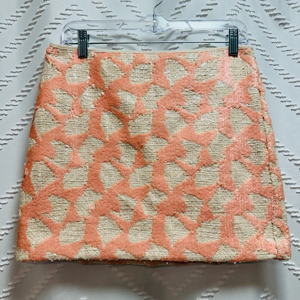 Banana Republic Sequined Pink Mini Skirt Size 6